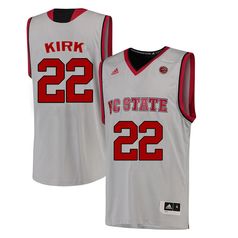 Men NC State Wolfpack #22 Shaun Kirk College Basketball Jerseys-White - Click Image to Close